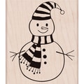 Hero Arts Mounted Rubber Stamps-Striped Scarf Snowman