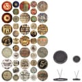 Idea-Ology Custom Fasteners 2 Sizes 24/Pkg-43 Icon/Number & 43 Epoxy Stickers