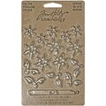 Idea-Ology Metal Foliage With Fasteners .625" To 1.125" 20pk-Holiday Antique Nickel