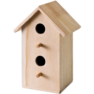 Wood Tall Rectangle Bird House 6"X9"X4-3/4"-