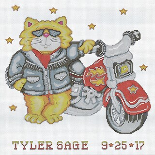 Born To Be Wild Birth Record Counted Cross Stitch Kit-12"X12" 14 Count