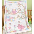 Stamped White Quilt Crib Top 40"X60"-Owl And Friends
