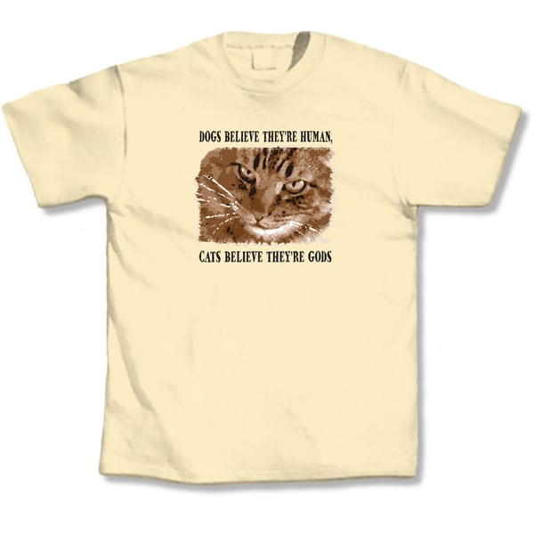 Yellow 'Cats Believe They're Gods' T-Shirt
