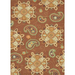 Hand-hooked Fandango Light Brown Rug (7'6 x 9'6)