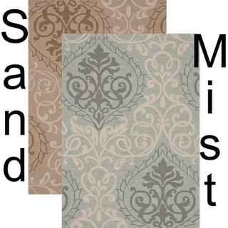 Hand-hooked Fandango Mist/ Sand Rug (7'6 x 9'6)