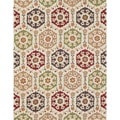 Hand-hooked Fandango Beige/ Multi Rug (7'6 x 9'6)