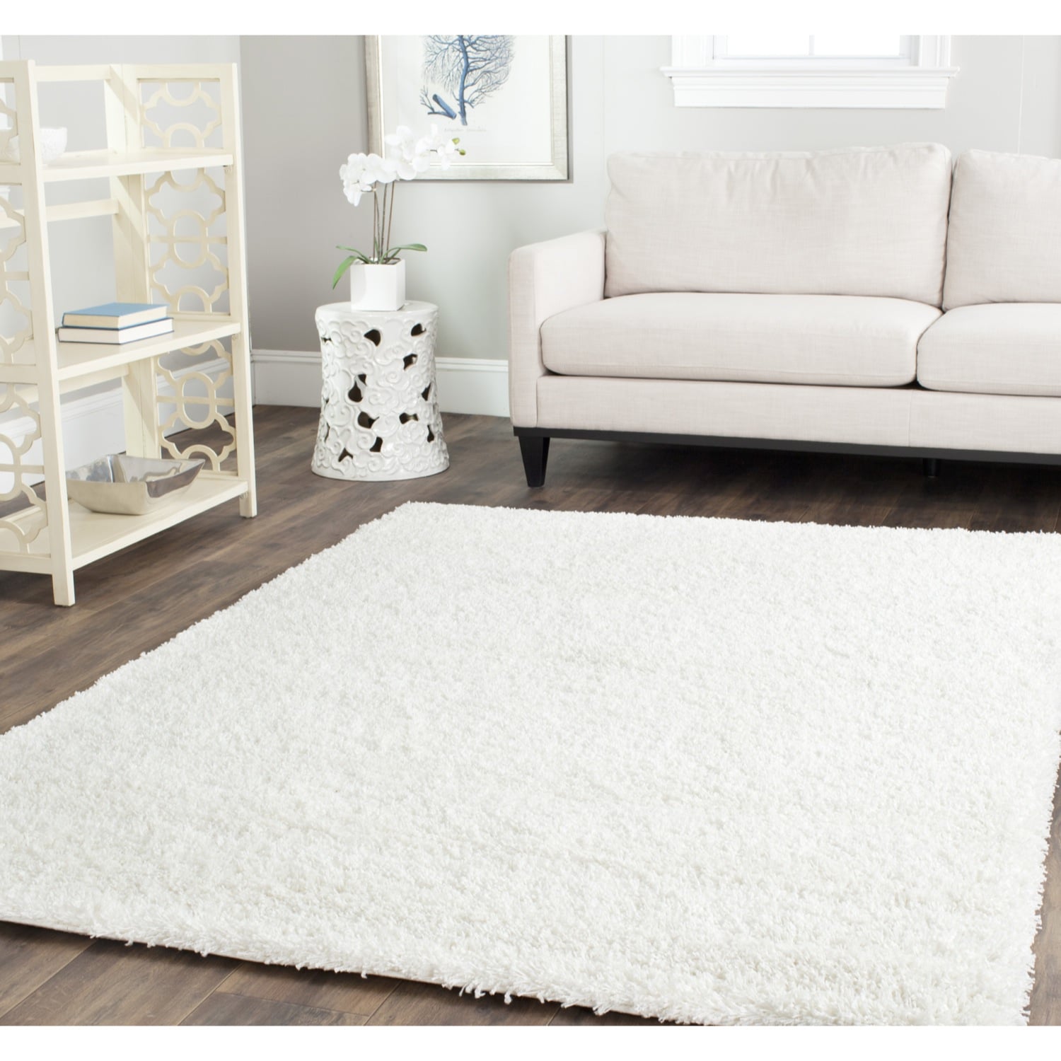 Safavieh Cozy Solid White Shag Rug Overstock Shopping Great Deals