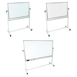 Luxor Mobile White Double Sided Reversible Dry-Erase Adjustable Magnetic Whiteboard Easel