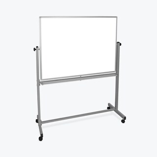 Luxor Mobile White Double Sided Reversible Dry-Erase Adjustable Magnetic Whiteboard Easel