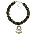 Green Beaded Rope Mayan Charm Necklace (Guatemala)