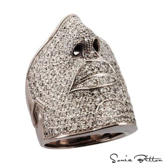 Sonia Bitton 18k Gold 2 1/2ct TDW Designer Pave Diamond Face Design Ring (G-H, SI1-SI2)