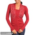 Stanzino Women's Rhinestone-embellished Long Sleeve Cardigan