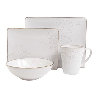Gibson 'Florence Garden' 16-piece Rectangular Dinnerware Set