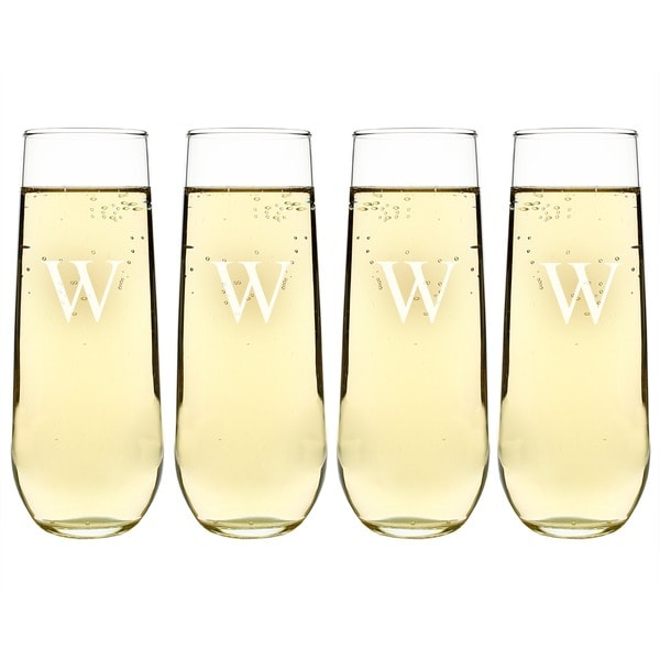 Personalized Stemless Champagne Flutes (Set of 4) Overstock Shopping