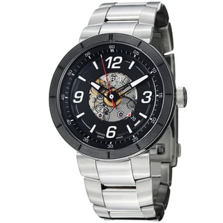 Oris Men's 'TT1' Black Skeleton Dial Stainless Steel Automatic Watch