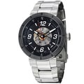 Oris Men's 'TT1' Black Skeleton Dial Stainless Steel Automatic Watch