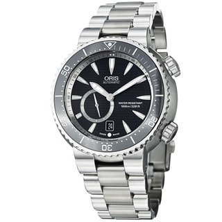 Oris Men's 'TT1 Diver' Black Dial Titanium Bracelet Automatic Watch
