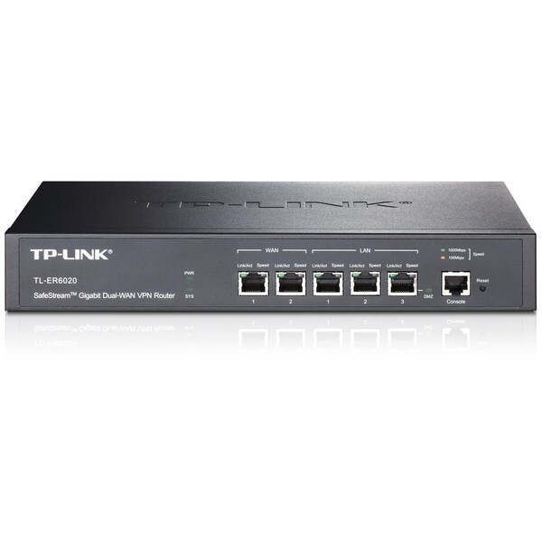 TP-LINK TL-ER6020 Gigabit Dual-WAN VPN Router, 2 WAN ports, 2 LAN por