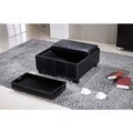 Elegant Large Faux Leather Storage Ottoman with 2-tray Top