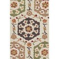 Hand-hooked Fandango Beige/ Multi Rug (2'3 x 3'9)