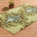Hand-hooked Fandango Brown/ Green Rug (3'6 x 5'6)