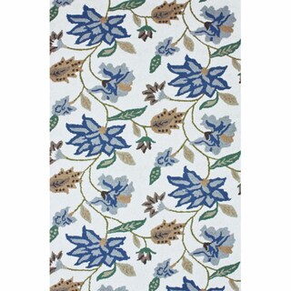 Rug Collective Handmade Bold Floral Ivory New Zealand Wool Rug (5' x 8')