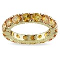 Miadora 14k Yellow Gold Yellow Sapphire Eternity Ring