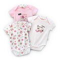 Organically Grown Infant 'Garden Fun' Organic Cotton Bodysuits (Set of 3)