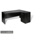 Crescent Right Desk with Desk High File Cabinet