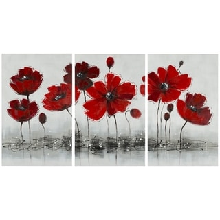 Safavieh Works of Art Red Poppy 3-piece Canvas Art