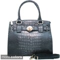 Anais Gvani Croc-embossed Belted Tote Bag