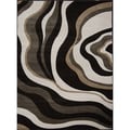 New Waves Black Abstract Rug
