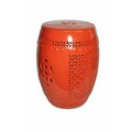 Pierced Orange Porcelain Garden Stool
