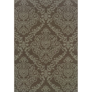 Great Prices Outdoor/ Indoor Grey/ Blue Floral Area Rug