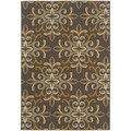 Outdoor/ Indoor Grey/ Gold Area Rug