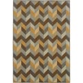 Outdoor/ Indoor Grey/ Gold Area Rug