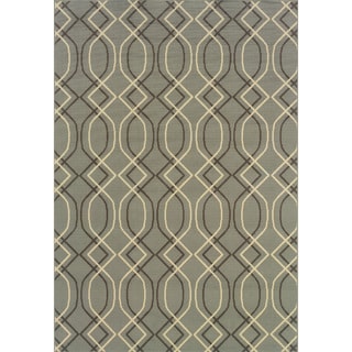 Outdoor/ Indoor Blue/ Grey Area Rug