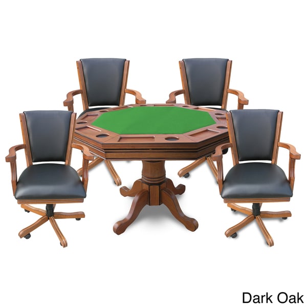 Hathaway Kingston 3in1 Poker Table with Chairs 14959657 Overstock