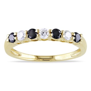 Miadora 10k Gold 1/2ct TDW Black and White Diamond Ring