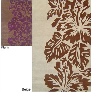 Rug Collective Handmade Bold Leaves Wool Rug