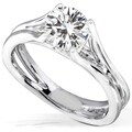 14k White Gold 8-mm Moissanite Solitaire Engagement Ring