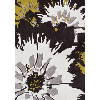 Hand-tufted Honey Made Yellow Wool Rug (5' x 8')