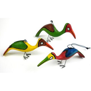 Handmade Holiday Ornament Set of Three Birds (Mozambique)