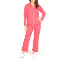 La Cera Women's Raspberry French Terry Jog Set