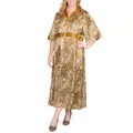 La Cera Women's Plus Size Animal Print Lounge Dress