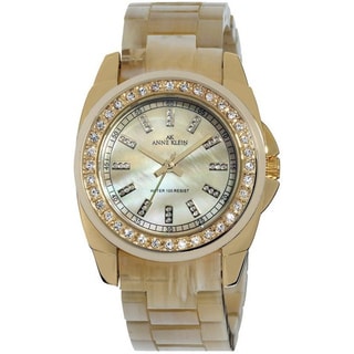 Anne Klein Women's Stainless Steel Beige Plastic Strap Watch