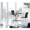 Stainless Steel Dining Table with Dining Chairs 5-piece Set