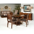 Transitional 5-piece Round Dining Set with Built-in Lazy Susan