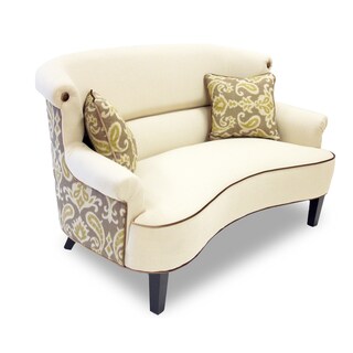 iKat Cream Curved Back Loveseat