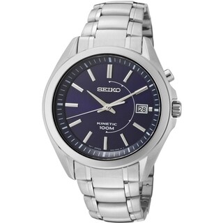 SEIKO Men's Kinetic Blue Dial Stainless Steel Watch